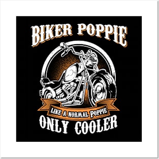 Only Cool Poppie Rides Motorcycles T Shirt Rider Gift Posters and Art